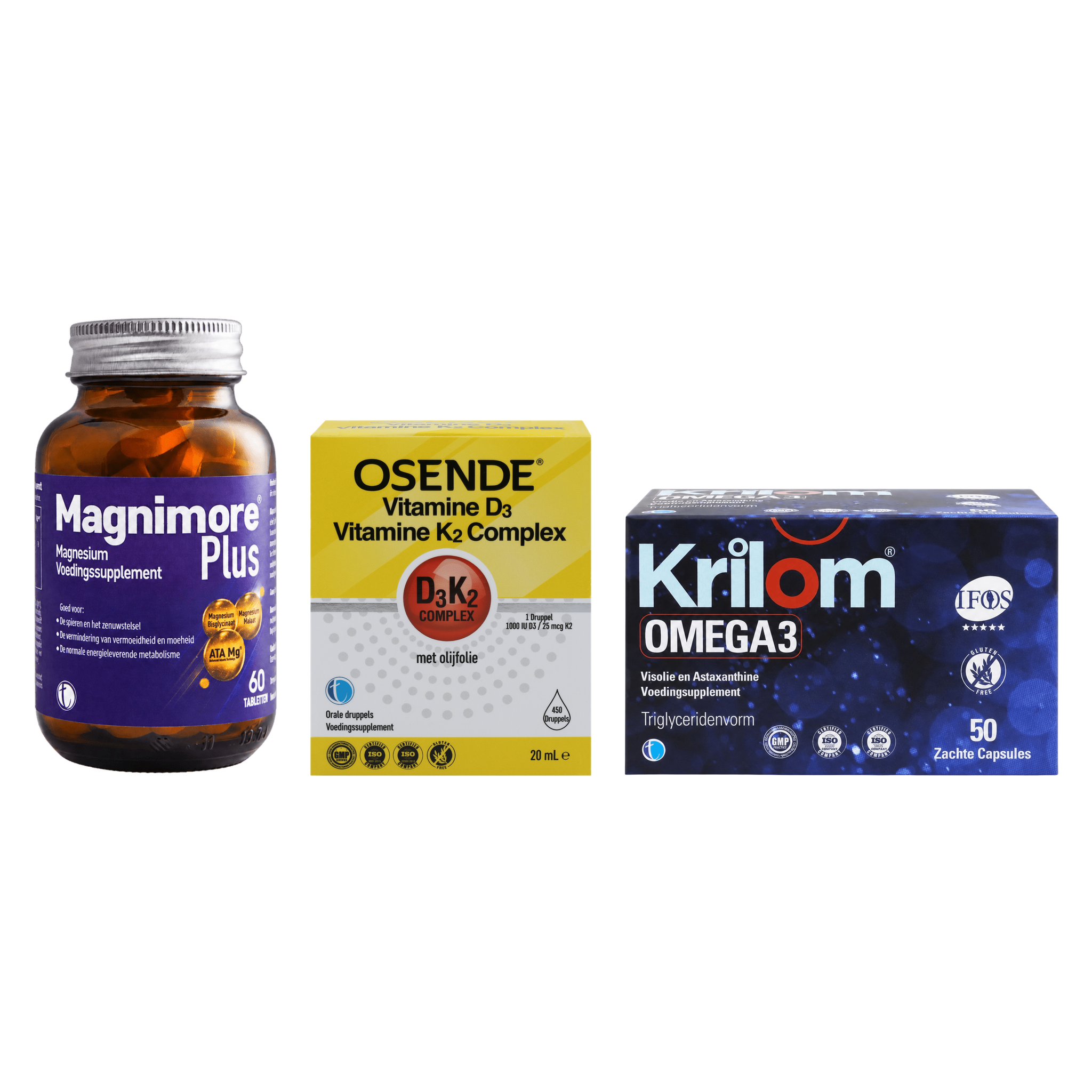 Foundation Trio Bundle | Magnesium, Vitamine D3 & K2 en Omega-3