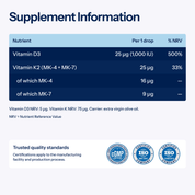 OSENDE Vitamin D3&K2 Complex | Daily Food Supplement - TAB Vitamins