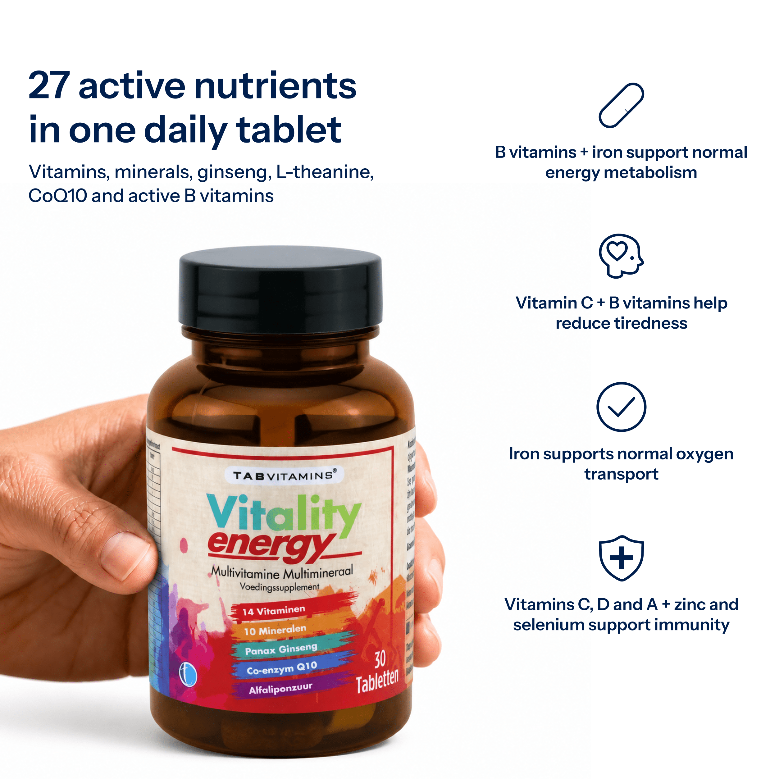 TAB Vitamins Vitality Energy | Multivitamin & Multimineral Supplement - TAB Vitamins
